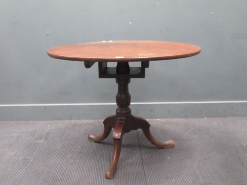 Lot 786 - A George III and later oak tripod table, 71 x...