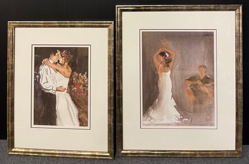 Lot 577 - Two watercolours by Ian McManus of dancing...