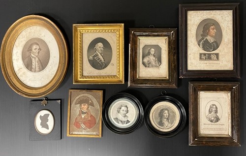 Lot 598 - Nine small portrait prints of various...
