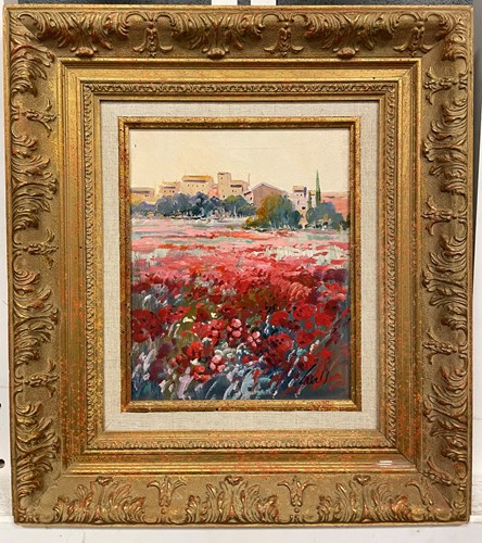 Lot 568 - Poppy fields, France signed lower right...