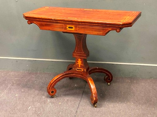 Lot 905 - A 19th century Continental card table, 73 x 91...