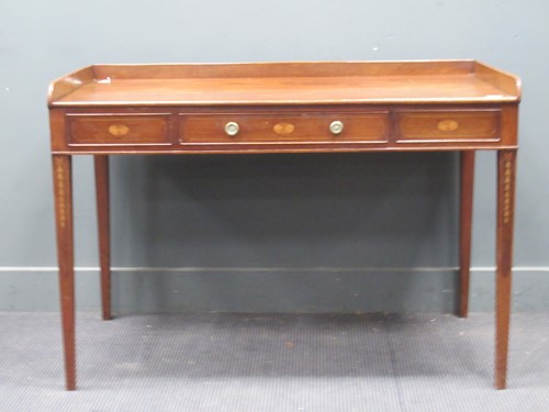 Lot 913 - A 19th century inlaid mahogany washstand with...