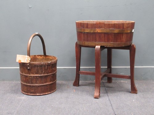 Lot 916 - A late 18th century oak and iron coopered...