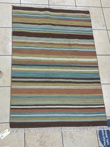 Lot 968 - A modern striped rug, 20th century, 190 x 123cm