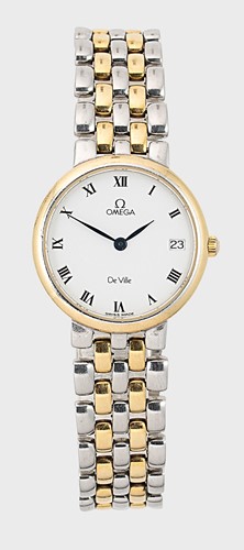 Lot 391 - Omega - A steel and gold plated 'de Ville' wristwatch