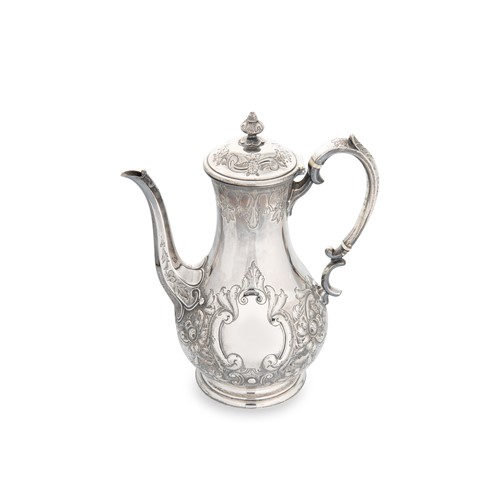 Lot 612 - A Victorian silver coffee pot