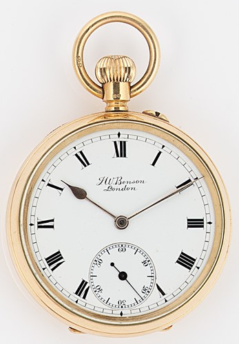 Lot 331 - J.W. Benson, London - An 18ct gold open faced pocket watch