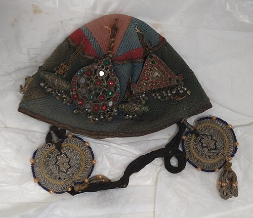Lot 227 - A 19th century or earlier Afghan child's hat...
