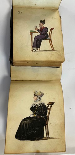 Lot 375 - Two small Regency period sketchbooks, 12mo