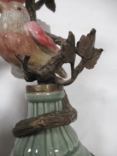 Lot 3 - A pair of 20th century porcelain and metalware...