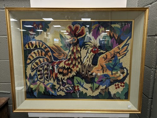 Lot 569 - Hetty Two needlework pictures 54 x 67cm
