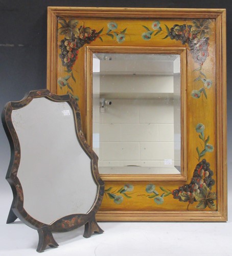 Lot 859 - A painted frame mirror and a chinoiserie...
