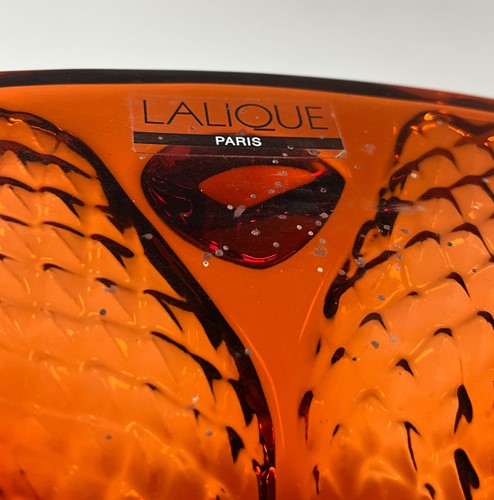 Lot 16 - Serpentine, a Lalique red glass centre bowl