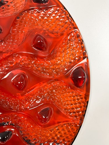 Lot 16 - Serpentine, a Lalique red glass centre bowl