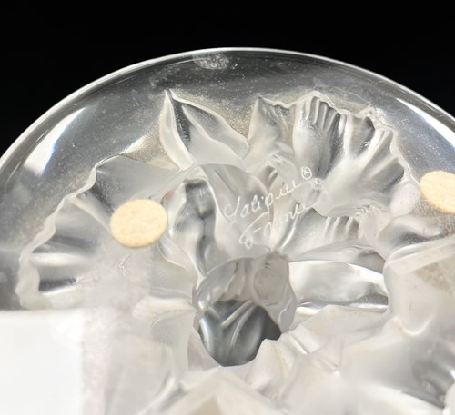 Lot 14 - Plumeria, a Lalique frosted and polished large glass pedestal bowl