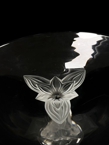 Lot 14 - Plumeria, a Lalique frosted and polished large glass pedestal bowl