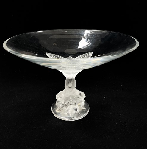 Lot 14 - Plumeria, a Lalique frosted and polished large glass pedestal bowl