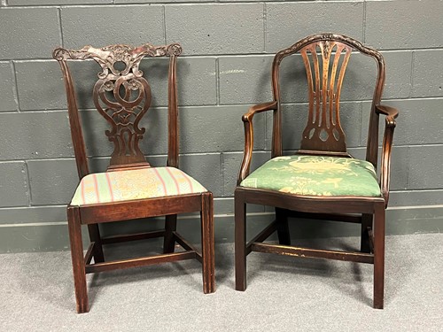 Lot 755 - A George III mahogany single chair with...