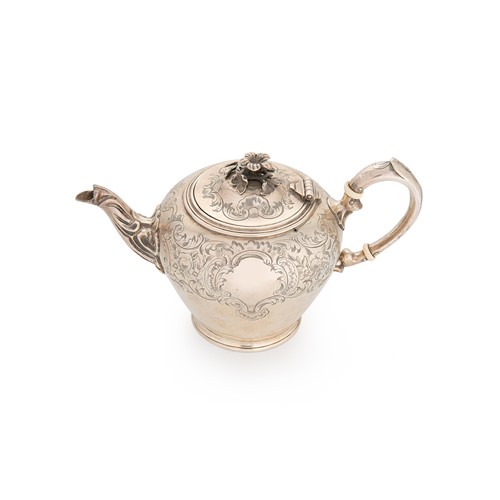 Lot 613 - A Victorian silver bachelor's teapot