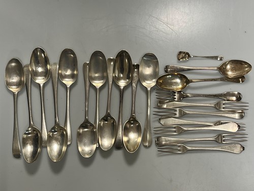 Lot 316 - A collection of early (bottom marked) silver...