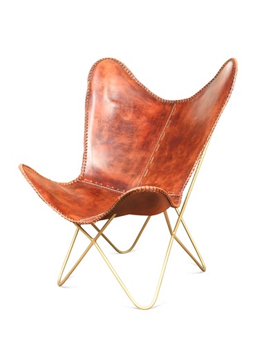 Lot 286 - After Grupo Austral (Bonet, Kurchan and Ferrari-Hardoy), a leather Butterfly or BKF Chair