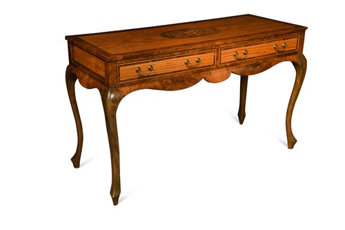 Lot 625 - A walnut and satinwood side table, 20th century