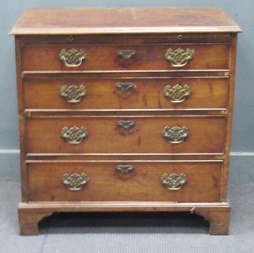 Lot 804 - A George III mahogany chest of four drawers...