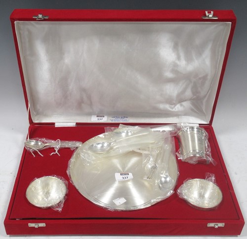 Lot 337 - Silver plated child's tableware by Deval...