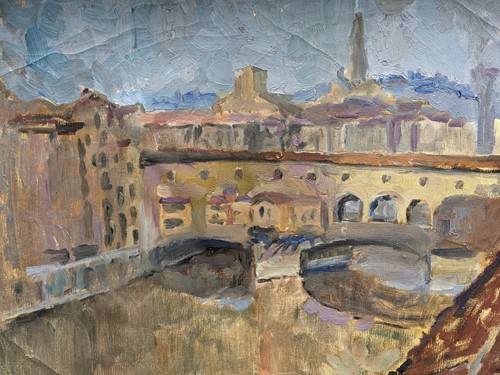 Lot 480 - An impressionist oil on board depicting a...