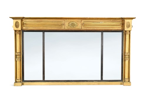 Lot 697 - A Regency gilt framed rectangular overmantel mirror