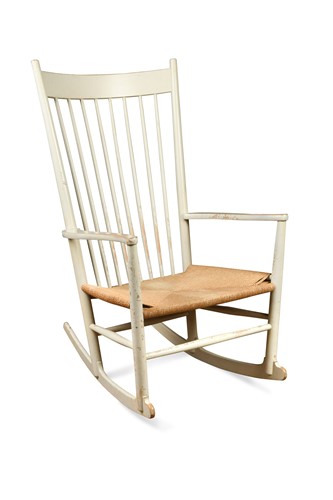 Lot 272 - Hans J Wegner for FDB Møbler, a J16 painted beech rocking chair