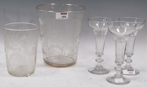 Lot 165 - Two 19th century Continental etched glass...