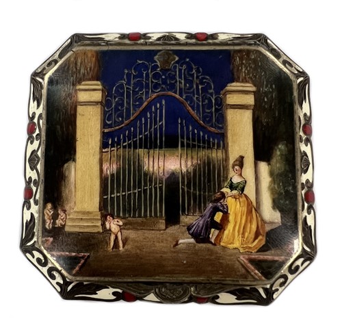 Lot 467 - An early 20th century Austrian metalwares silver and enamel powder compact