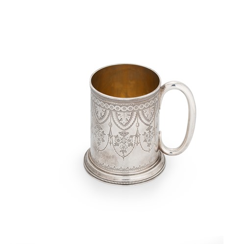 Lot 605 - A Victorian silver christening tankard