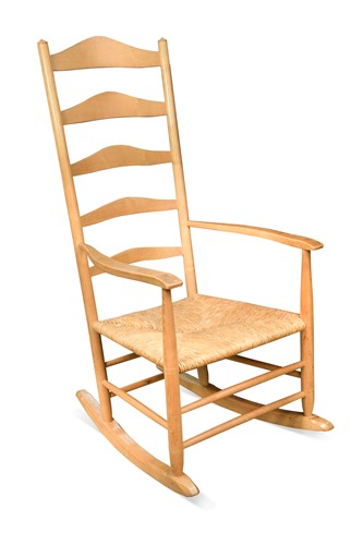 Lot 253 - Neville Neal, an ash ladder-back rocking chair