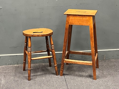 Lot 680 - An East Anglian Stool 76 x 35 x 23cm and a...