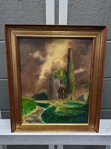 Lot 595 - A group of nine pictures of Cornish tin mines and landscapes