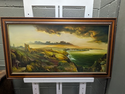 Lot 595 - A group of nine pictures of Cornish tin mines and landscapes