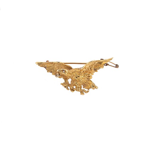 Lot 253 - A continental diamond set eagle brooch