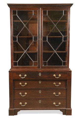 Lot 581 - A George III mahogany estate cabinet