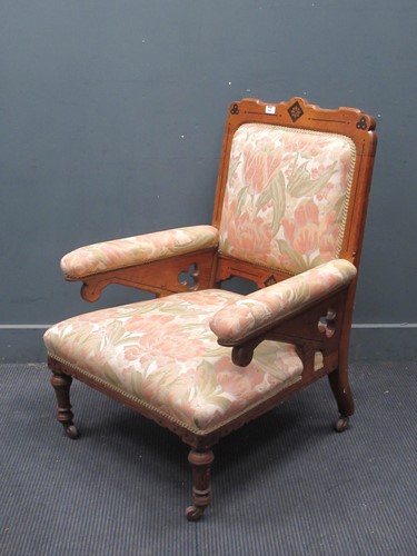 Lot 834 - A late 19th century open armchair