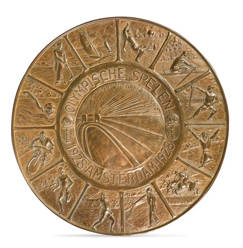 Lot 121 - A 1928 Amsterdam Olympics bronzed metal plaque