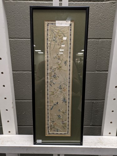 Lot 518 - Six Chinese leaves painted with butterflies,...