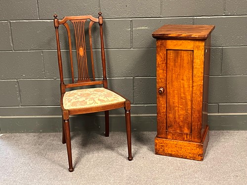 Lot 867 - A Victorian figured mahogany pot cupboard, an...