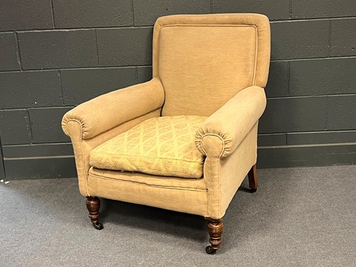 Lot 715 - An Edwardian mahogany armchair stamped SMITH &...