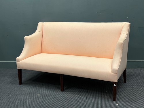 Lot 684 - A 19th century mahogany settee on tapered legs,...