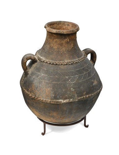 Lot 45 - A North African stoneware pot, 20th century