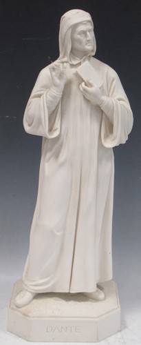 Lot 3 - A Worcester Parian figure of Dante, standing...