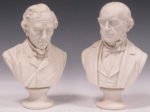 Lot 35 - Two Parian busts of William Gladstone and...