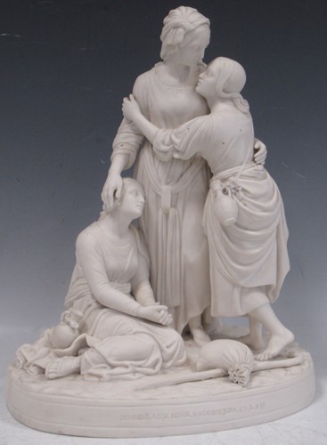 Lot 6 - A Minton Parian group of Naomi with her...